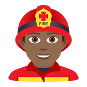👨🏾‍🚒 Emoji Feuerwehrmann: mitteldunkle Hautfarbe JoyPixels 6.0.