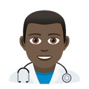 👨🏿‍⚕️ Emoji Arzt: dunkle Hautfarbe JoyPixels 6.0.