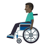 👨🏿‍🦽 Emoji Mann in manuellem Rollstuhl: dunkle Hautfarbe JoyPixels 6.0.