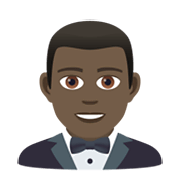 🤵🏿‍♂️ Emoji Homem de smoking: pele preta  na JoyPixels 6.0.