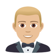 🤵🏼‍♂️ Emoji Homem de smoking: Pele Morena Clara na JoyPixels 6.0.