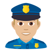 👮🏼‍♂️ Emoji Agente De Policía Hombre: Tono De Piel Claro Medio en JoyPixels 6.0.