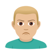 🙎🏼‍♂️ Emoji Hombre Haciendo Pucheros: Tono De Piel Claro Medio en JoyPixels 6.0.