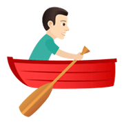 🚣🏻‍♂️ Emoji Mann im Ruderboot: helle Hautfarbe JoyPixels 6.0.