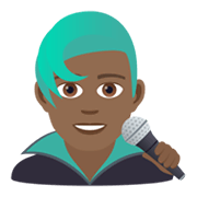 👨🏾‍🎤 Emoji Cantante Hombre: Tono De Piel Oscuro Medio en JoyPixels 6.0.