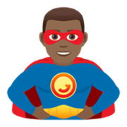 🦸🏾‍♂️ Emoji Homem Super-herói: Pele Morena Escura na JoyPixels 6.0.
