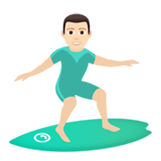 Emoji 🏄🏻‍♂️ Surfista Uomo: Carnagione Chiara su JoyPixels 6.0.