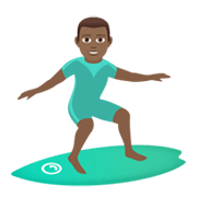 Emoji 🏄🏾‍♂️ Surfista Uomo: Carnagione Abbastanza Scura su JoyPixels 6.0.