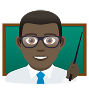 👨🏿‍🏫 Emoji Profesor: Tono De Piel Oscuro en JoyPixels 6.0.