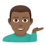 💁🏾‍♂️ Emoji Homem Com A Palma Virada Para Cima: Pele Morena Escura na JoyPixels 6.0.