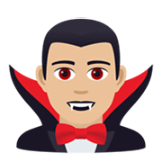 🧛🏼‍♂️ Emoji männlicher Vampir: mittelhelle Hautfarbe JoyPixels 6.0.