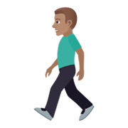 Émoji 🚶🏽‍♂️ Homme Qui Marche : Peau Légèrement Mate sur JoyPixels 6.0.