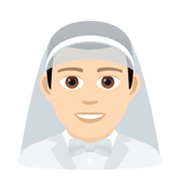👰🏻‍♂️ Emoji Noivo Com Véu: Pele Clara na JoyPixels 6.0.