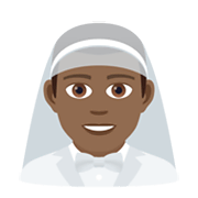 👰🏾‍♂️ Emoji Hombre Con Velo: Tono De Piel Oscuro Medio en JoyPixels 6.0.