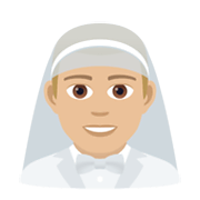 👰🏼‍♂️ Emoji Noivo Com Véu: Pele Morena Clara na JoyPixels 6.0.