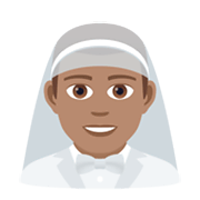 Emoji 👰🏽‍♂️ Sposo Con Velo: Carnagione Olivastra su JoyPixels 6.0.