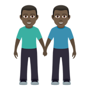 👬🏿 Emoji händchenhaltende Männer: dunkle Hautfarbe JoyPixels 6.0.