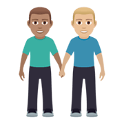 Émoji 👨🏽‍🤝‍👨🏼 Deux Hommes Se Tenant La Main : Peau Légèrement Mate Et Peau Moyennement Claire sur JoyPixels 6.0.