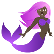 🧜🏿‍♀️ Emoji Sereia: Pele Escura na JoyPixels 6.0.