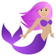 🧜🏼‍♀️ Emoji Meerjungfrau: mittelhelle Hautfarbe JoyPixels 6.0.