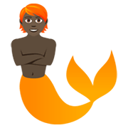 🧜🏿 Emoji Persona Sirena: Tono De Piel Oscuro en JoyPixels 6.0.