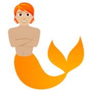 🧜🏼 Emoji Wassermensch: mittelhelle Hautfarbe JoyPixels 6.0.