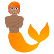 🧜🏽 Emoji Wassermensch: mittlere Hautfarbe JoyPixels 6.0.