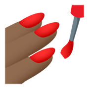 💅🏾 Emoji Pintarse Las Uñas: Tono De Piel Oscuro Medio en JoyPixels 6.0.