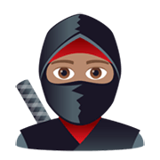 🥷🏽 Emoji Ninja: mittlere Hautfarbe JoyPixels 6.0.