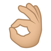 👌🏼 Emoji OK-Zeichen: mittelhelle Hautfarbe JoyPixels 6.0.