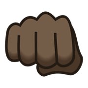 Emoji 👊🏿 Pugno Chiuso: Carnagione Scura su JoyPixels 6.0.