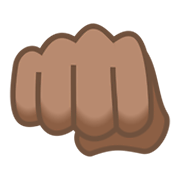 👊🏽 Emoji geballte Faust: mittlere Hautfarbe JoyPixels 6.0.