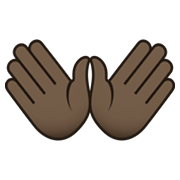 👐🏿 Emoji Mãos Abertas: Pele Escura na JoyPixels 6.0.