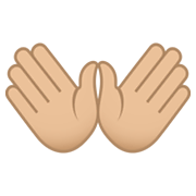 👐🏼 Emoji offene Hände: mittelhelle Hautfarbe JoyPixels 6.0.