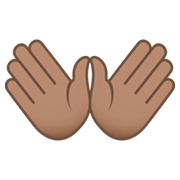 👐🏽 Emoji Mãos Abertas: Pele Morena na JoyPixels 6.0.