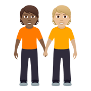 🧑🏾‍🤝‍🧑🏼 Emoji sich an den Händen haltende Personen: mitteldunkle Hautfarbe, mittelhelle Hautfarbe JoyPixels 6.0.