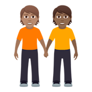 🧑🏽‍🤝‍🧑🏾 Emoji Pessoas De Mãos Dadas: Pele Morena E Pele Morena Escura na JoyPixels 6.0.