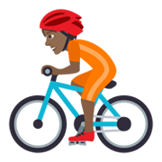 🚴🏾 Emoji Persona En Bicicleta: Tono De Piel Oscuro Medio en JoyPixels 6.0.
