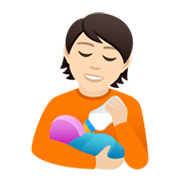 🧑🏻‍🍼 Emoji Pessoa Alimentando Bebê: Pele Clara na JoyPixels 6.0.