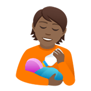🧑🏾‍🍼 Emoji Persona Que Alimenta Al Bebé: Tono De Piel Oscuro Medio en JoyPixels 6.0.