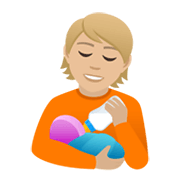 🧑🏼‍🍼 Emoji Pessoa Alimentando Bebê: Pele Morena Clara na JoyPixels 6.0.