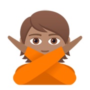🙅🏽 Emoji Person mit überkreuzten Armen: mittlere Hautfarbe JoyPixels 6.0.