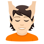 💆🏻 Emoji Person, die eine Kopfmassage bekommt: helle Hautfarbe JoyPixels 6.0.
