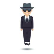 🕴🏼 Emoji Persona Trajeado Levitando: Tono De Piel Claro Medio en JoyPixels 6.0.