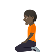 🧎🏿 Emoji kniende Person: dunkle Hautfarbe JoyPixels 6.0.