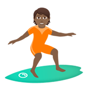 🏄🏾 Emoji Persona Haciendo Surf: Tono De Piel Oscuro Medio en JoyPixels 6.0.