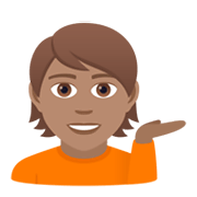 💁🏽 Emoji Pessoa Com A Palma Virada Para Cima: Pele Morena na JoyPixels 6.0.