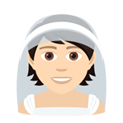 Émoji 👰🏻 Personne Mariée Avec Voile : Peau Claire sur JoyPixels 6.0.
