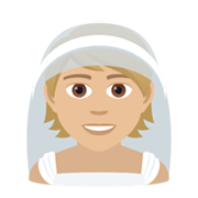 👰🏼 Emoji Person mit Schleier: mittelhelle Hautfarbe JoyPixels 6.0.