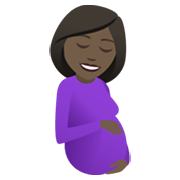 🤰🏿 Emoji schwangere Frau: dunkle Hautfarbe JoyPixels 6.0.